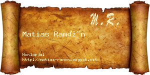 Matias Ramón névjegykártya